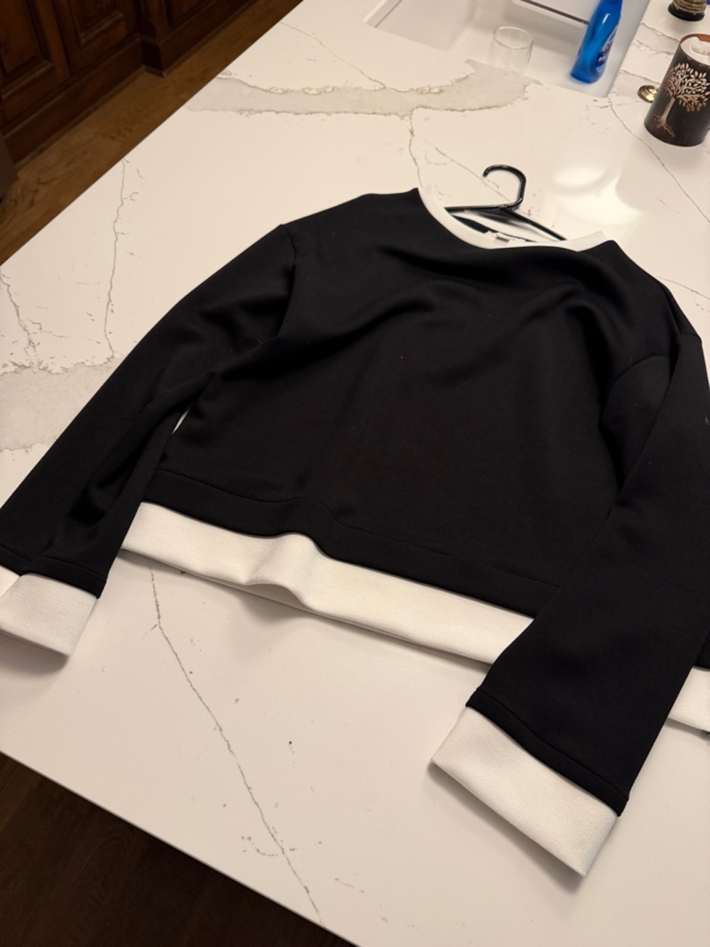 P. Cill Black and White Two-Piece Sweat Set Butter Modal fabric - Picture 3 of 6